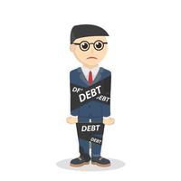 businessman bound debt design character on white background vector