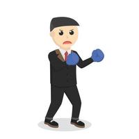 businessman boxer ready to fight design character on white background vector