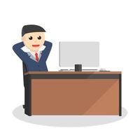 businessman. feel enjoy in work design character on white background vector