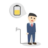businessman energy charging design character on white background vector