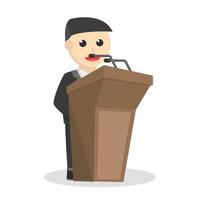 businessman in podium design character on white background vector