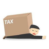 businessman load the tax box design character on white background vector