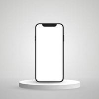 Realistic Smartphone Vector Mockup with Podium