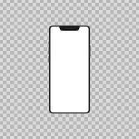 Smartphone interface with blank screen, 3d illustration vector