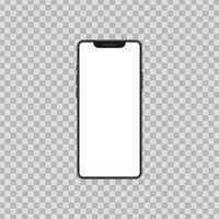 Smartphone interface with blank screen, 3d illustration vector