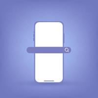3D Illustration, Smartphone Interface with Search Bar Button vector