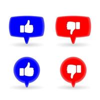 Like and Unlike Icon Buttons vector