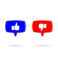 Like and Unlike Icon Buttons vector