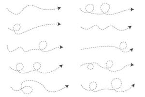 Set of Dashed Line Arrows vector