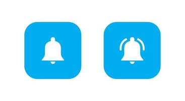 Ringing bell icon vector on square button