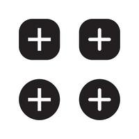 Add button icon vector of social media elements. Cross, plus sign symbol
