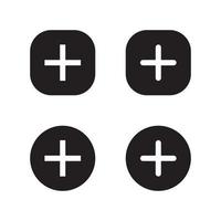 Add button icon vector of social media elements. Cross, plus sign symbol