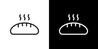 Hot bread, loaf, bakery icon vector in line style