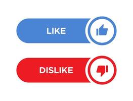 Like and Dislike Icon. Thumb up and heart vector on bar button