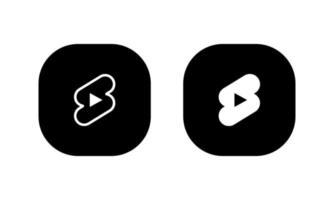 Shorts, short video icon vector on square button