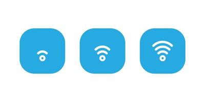 señal wifi, vector de icono de red inalámbrica en botón cuadrado