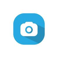 Camera, capture icon vector on square button