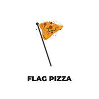 Abstract flag illustration logo of pizza vector