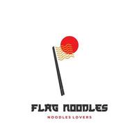 Abstract noodle flag illustration logo icon vector