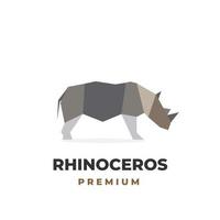 logotipo de ilustración vectorial de rinoceronte con tono de piedra vector