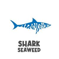 Seaweed Pattern on a Blue Shark Vector Illustration