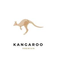 Brown kangaroo illustration logo with overlapping abstract colors vector