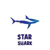 Simple Star Blue Shark Illustration vector