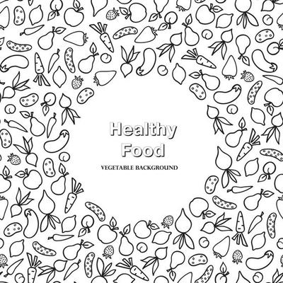 Vegetable icon background. Healthy farm vegan food ingredient pattern