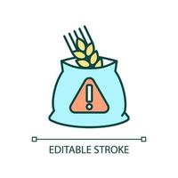 Agricultural diseases RGB color icon. Wheat damage and loss. Plant illness. Crops infection. Isolated vector illustration. Simple filled line drawing. Editable stroke.