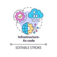 Infrastructure-as-code concept icon. Cyber technology. Tech macro trends abstract idea thin line illustration. Isolated outline drawing. Editable stroke. vector
