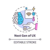 Next gen of UX concept icon. Ambient user experience. Tech macro trends abstract idea thin line illustration. Isolated outline drawing. Editable stroke. vector