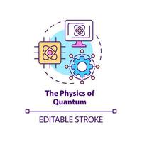 Physics of quantum concept icon. Processing digital information. Tech macro trends abstract idea thin line illustration. Isolated outline drawing. Editable stroke. vector