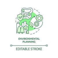 Environmental planning green concept icon. Land-use planning abstract idea thin line illustration. Sustainable outcomes. Isolated outline drawing. Editable stroke.