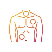 Metastases gradient linear vector icon. Chest cancer. Thorax and lungs tumors. Spreading of cancer. Pathogenic cells. Thin line color symbol. Modern style pictogram. Vector isolated outline drawing