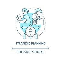 Strategic planning turquoise concept icon. Type of planning abstract idea thin line illustration. Reviewing direction. Isolated outline drawing. Editable stroke. vector