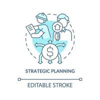 Strategic planning turquoise concept icon. Type of planning abstract idea thin line illustration. Reviewing direction. Isolated outline drawing. Editable stroke. vector