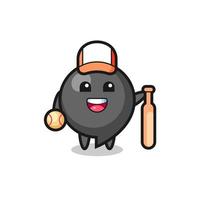 Cartoon character of comma symbol as a baseball player vector