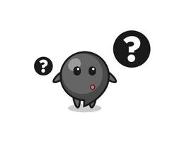 Cartoon Illustration of comma symbol with the question mark vector