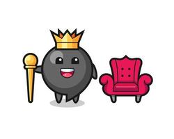 caricatura de mascota del símbolo de coma como rey vector