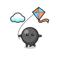 comma symbol mascot illustration is playing kite vector