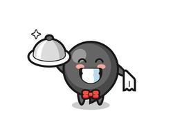 Character mascot of comma symbol as a waiters
