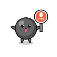 ilustración de personaje de símbolo de punto con una señal de stop vector