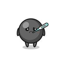 dot symbol mascot character with fever condition vector