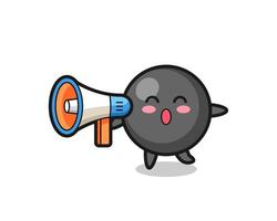 dot symbol character illustration holding a megaphone vector