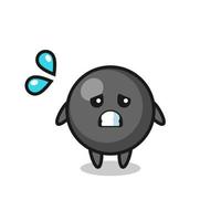 dot symbol mascot character with afraid gesture vector