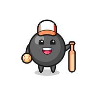 personaje de dibujos animados del símbolo de punto como jugador de béisbol vector