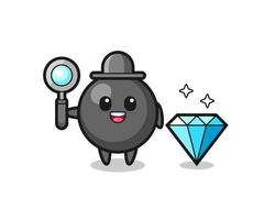 Illustration of dot symbol character with a diamond vector