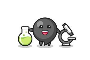 Mascot character of comma symbol as a scientist vector