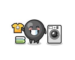 Mascot cartoon of comma symbol with washing machine vector