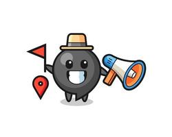 Character cartoon of comma symbol as a tour guide vector